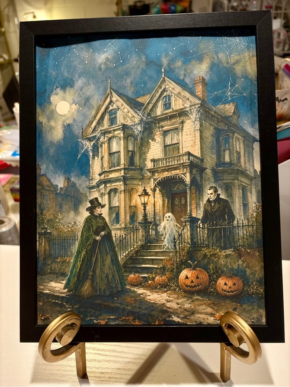 Framed Haunted Victorian House 8x10 Wall Art Print